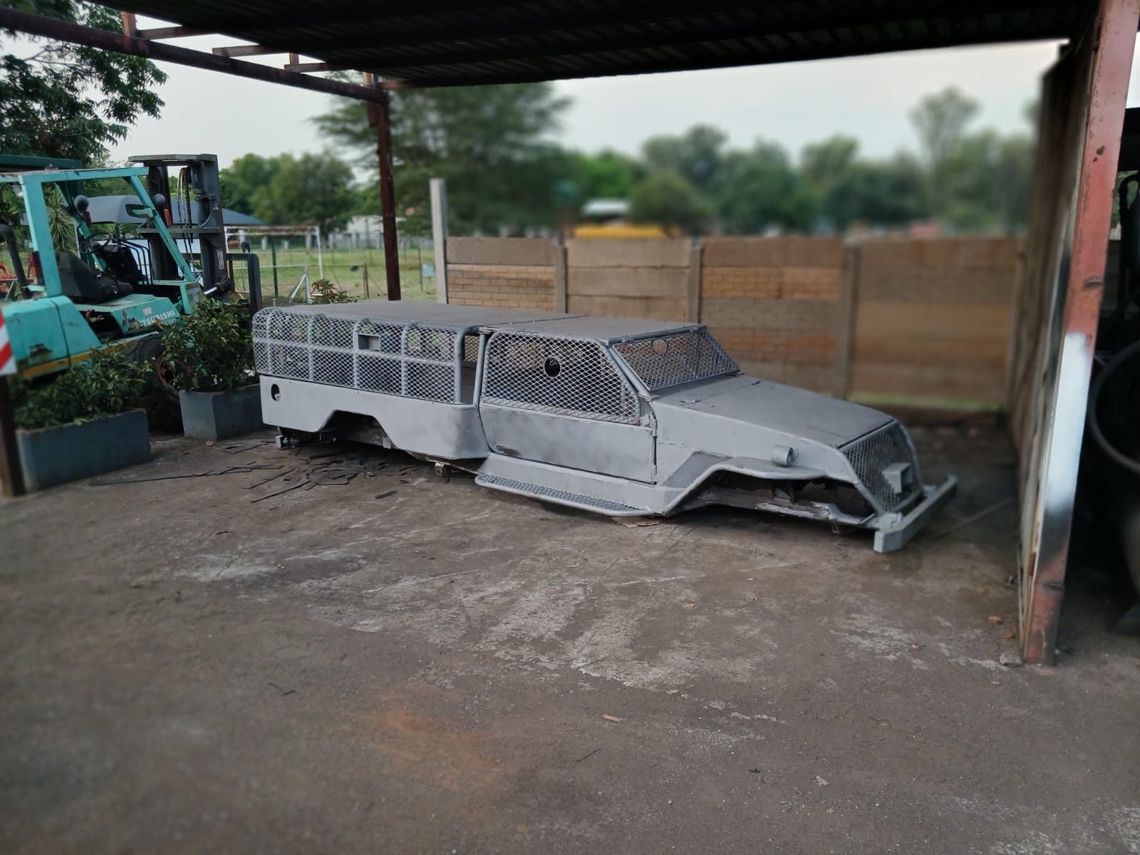 Underground mining vehicle body, as it came in