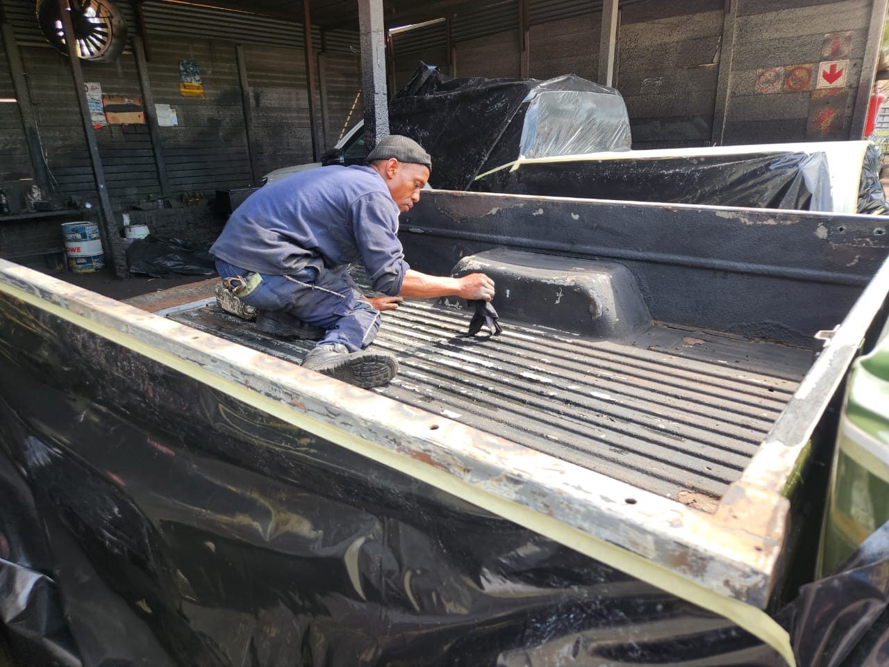 Bakkie load bin and cab floor, as it came in